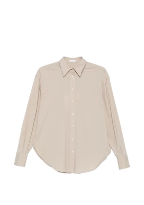 Brunello Cucinelli Monili-trimmed long-sleeve shirt - Neutrals