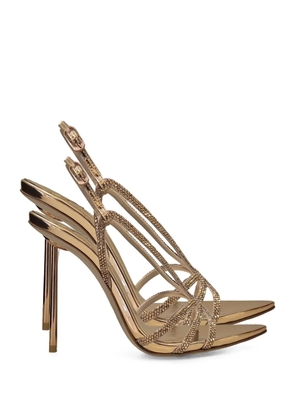 Le Silla Euginie crystal-embellished pointed-toe sandals - Gold