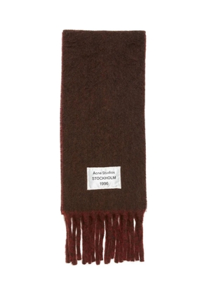 Acne Studios two-tone fringed scarf - Brown
