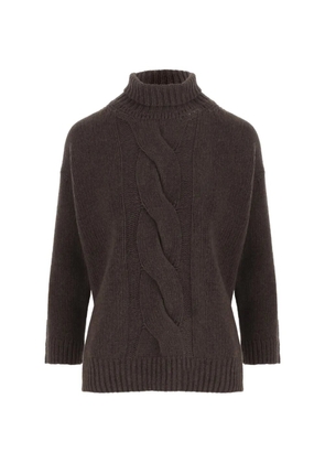 Bruno Manetti cable-knit turtleneck sweater - Brown