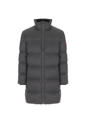 HUGO quilted logo-patch down jacket - Grey