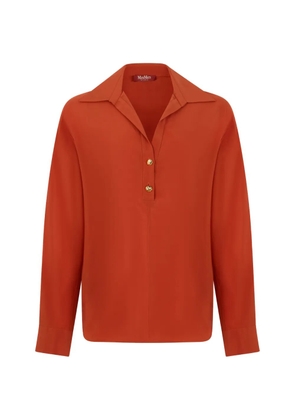 Max Mara button-placket long-sleeve blouse - Orange