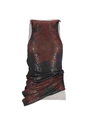 Maison Margiela printed draped top - Grey