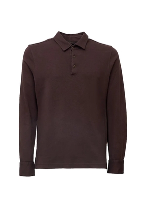 Zanone long-sleeve button-cuff polo shirt - Brown