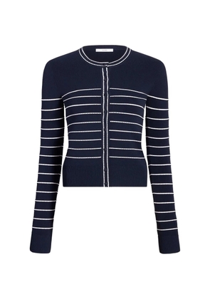 Adam Lippes Faye horizontal-stripe cardigan - Blue