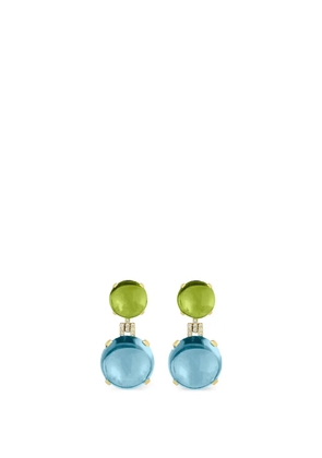 Goshwara Rock N Roll peridot and blue topaz earrings - Gold