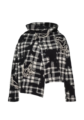 Y's distressed asymmetric jacket - Black