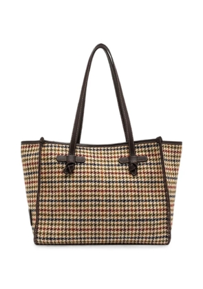 GIANNI CHIARINI Marcella medium houndstooth tote bag - Neutrals
