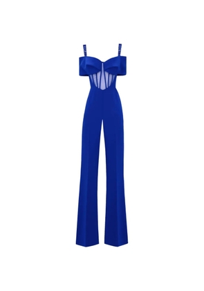 Gemy Maalouf bow-detail flared jumpsuit - Blue
