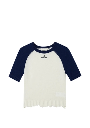 SHUSHU/TONG raglan-sleeve distressed-effect sweater - White