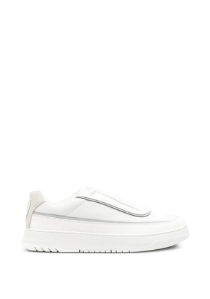 Blauer logo-detail leather sneakers - White