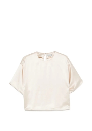 Simkhai satin-finish short-sleeve top - Gold
