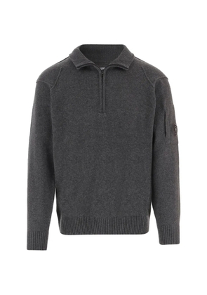 C.P. Company lens-detail quarter-zip sweater - Grey