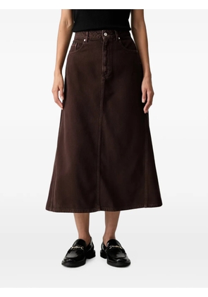 Marc O'Polo A-line denim midi skirt - Brown