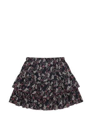 ISABEL MARANT floral-print ruffled mini skirt - Black