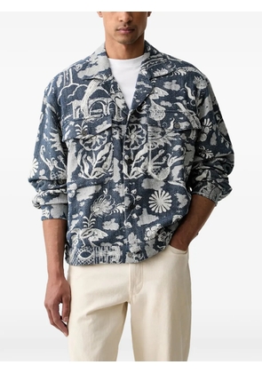 Scotch & Soda jacquard-patterned button-up jacket - Blue