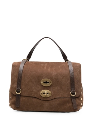 Zanellato small Postina nubuck-leather tote bag - Brown
