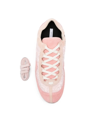 Cecilie Bahnsen Blaise Windflower-embroidered suede sneakers - Pink