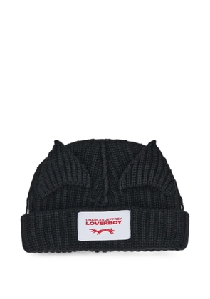 Charles Jeffrey Loverboy Chunky Ears ribbed beanie hat - Black
