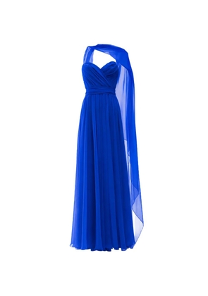 Gemy Maalouf pleated draped dress - Blue