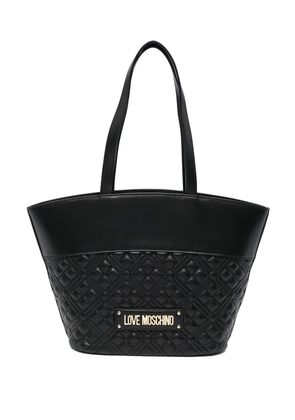 Love Moschino quilted embossed-logo tote bag - Black