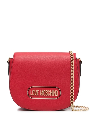 Love Moschino logo-plaque satchel bag - Red