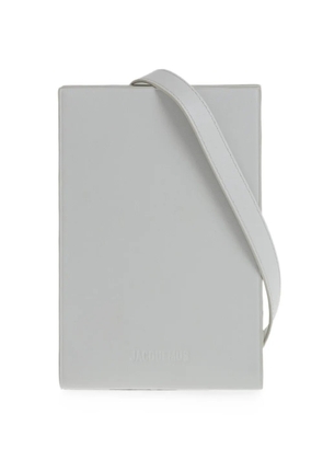 Jacquemus leather wallet with shoulder strap - Grey