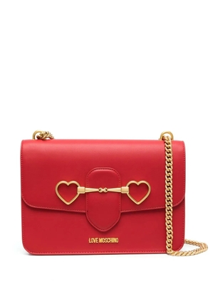Love Moschino heart-motif chain-strap shoulder bag - Red