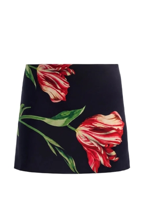 alice + olivia Rubi floral-print A-line mini skirt - Black