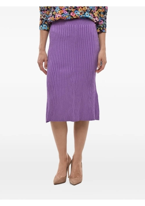 Stella McCartney elasticated rib-knit midi skirt - Purple