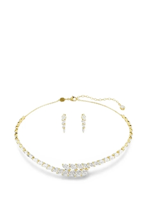 Swarovski Mesmera crystal-embellished necklace and earring set - Gold