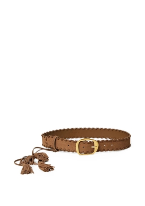 TWINSET suede belt with tassels - Brown