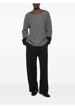 Marina Rinaldi geometric-pattern long-sleeve sweater - Black