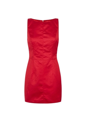Elisabetta Franchi taffeta mini dress with fish scale pattern - Red