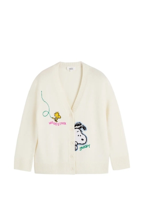 Chinti & Parker Snoopy-embroidered V-neck cardigan - Neutrals