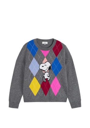 Chinti & Parker Snoopy argyle-pattern sweater - Grey