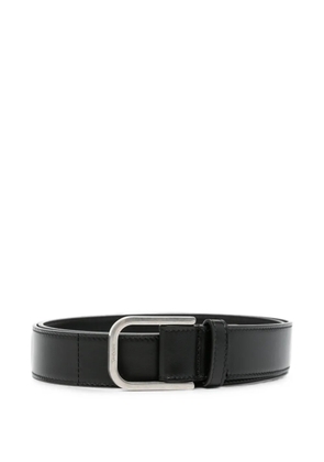 Saint Laurent logo-engraved leather buckle belt - Black