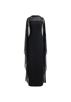 Lauren Ralph Lauren cape-overlay maxi gown - Black
