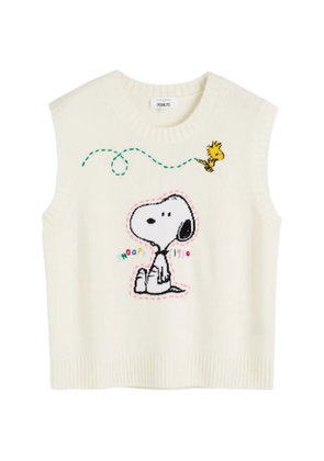 Chinti & Parker Snoopy intarsia-knit sweater vest - Neutrals