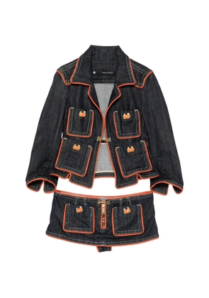 DSQUARED2 2000s contrast-trim denim jacket and skirt set (set of two) - Blue