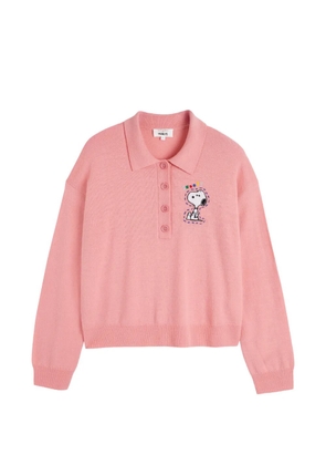 Chinti & Parker Snoopy-embroidered polo shirt - Pink