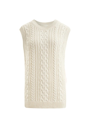 12 STOREEZ Harvest cable-knit vest - White