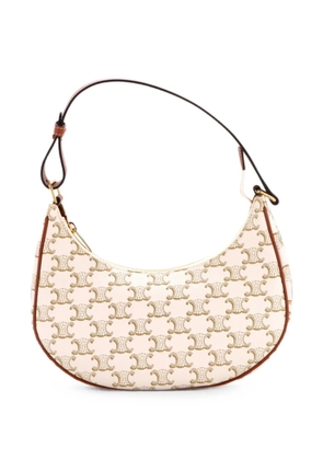 Celine Pre-Owned Ava Bag Triomphe Coated Canvas hobo bag - White