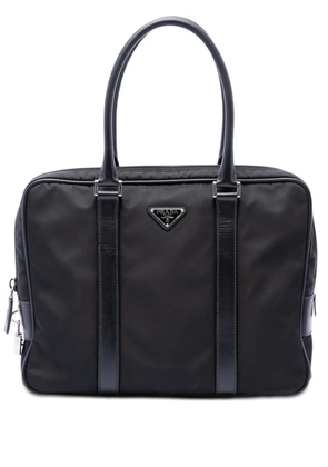 Prada Pre-Owned 2013-2026 Saffiano Trimmed Tessuto business bag - Black
