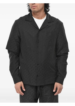 Off-White jacquard-logo double-layer shirt - Black