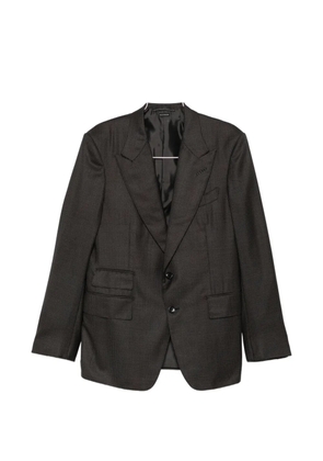 TOM FORD houndstooth-pattern single-breasted suit - Brown