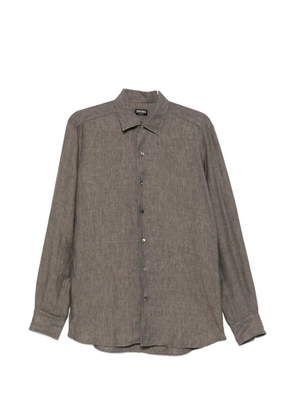 Zegna linen long-sleeve shirt - Grey