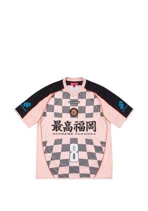 Supreme Checkerboard Soccer jersey T-shirt - Pink
