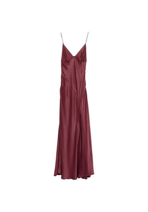 Alberta Ferretti side-slit V-neck maxi dress - Red