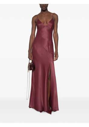 Alberta Ferretti side-slit V-neck maxi dress - Red